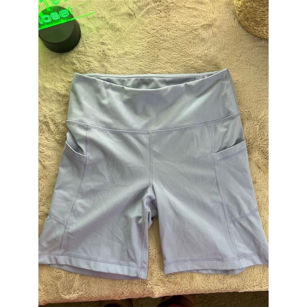 Yogalicious Lux Women's High-Waist Biker Shorts Light Gray Size L